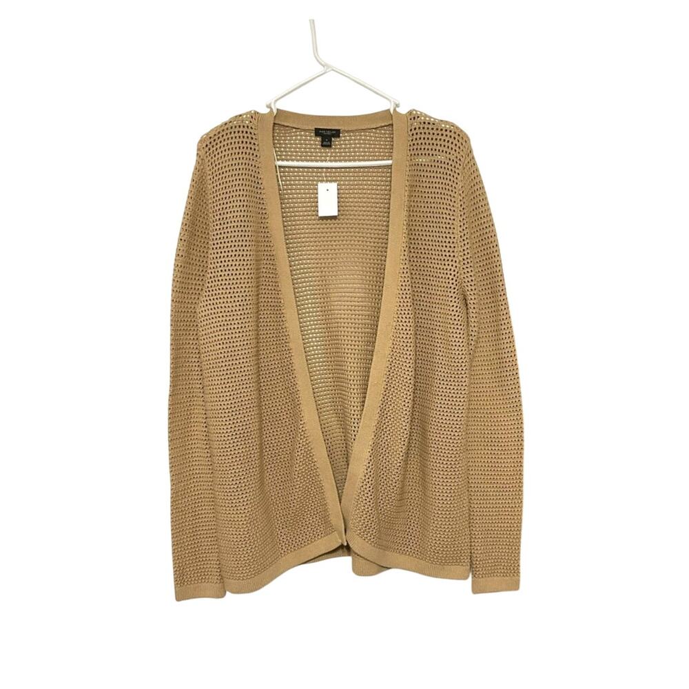 NWT Ann Taylor Open Stich Open Front Cardigan Sweater Womens Medium 100% Cotton